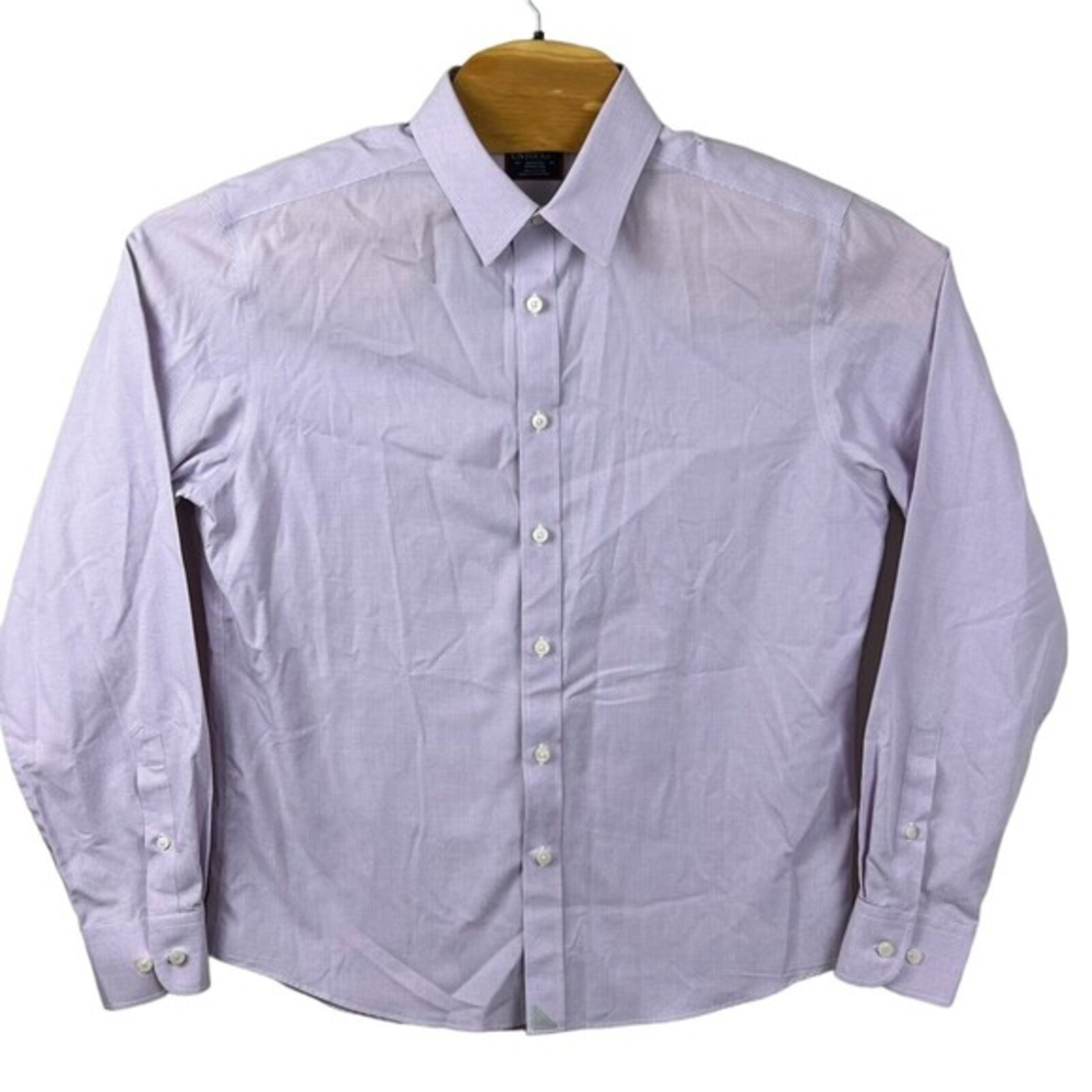 Untuckit Mens Light Purple Check Long Sleeve Front Button Shirt Size Medium